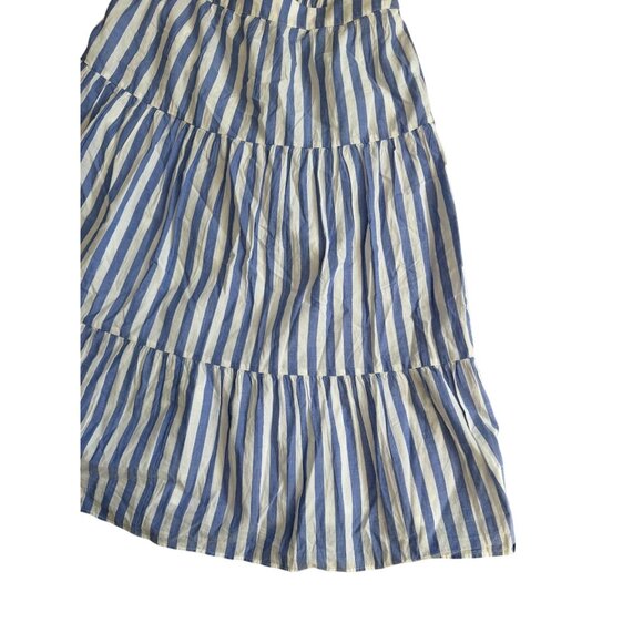 J CREW Blue White Striped Tiered Midi Skirt Size Small - Picture 5 of 6